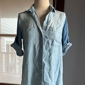 Cloth & Stone Light and Dark Blue Denim Shirt